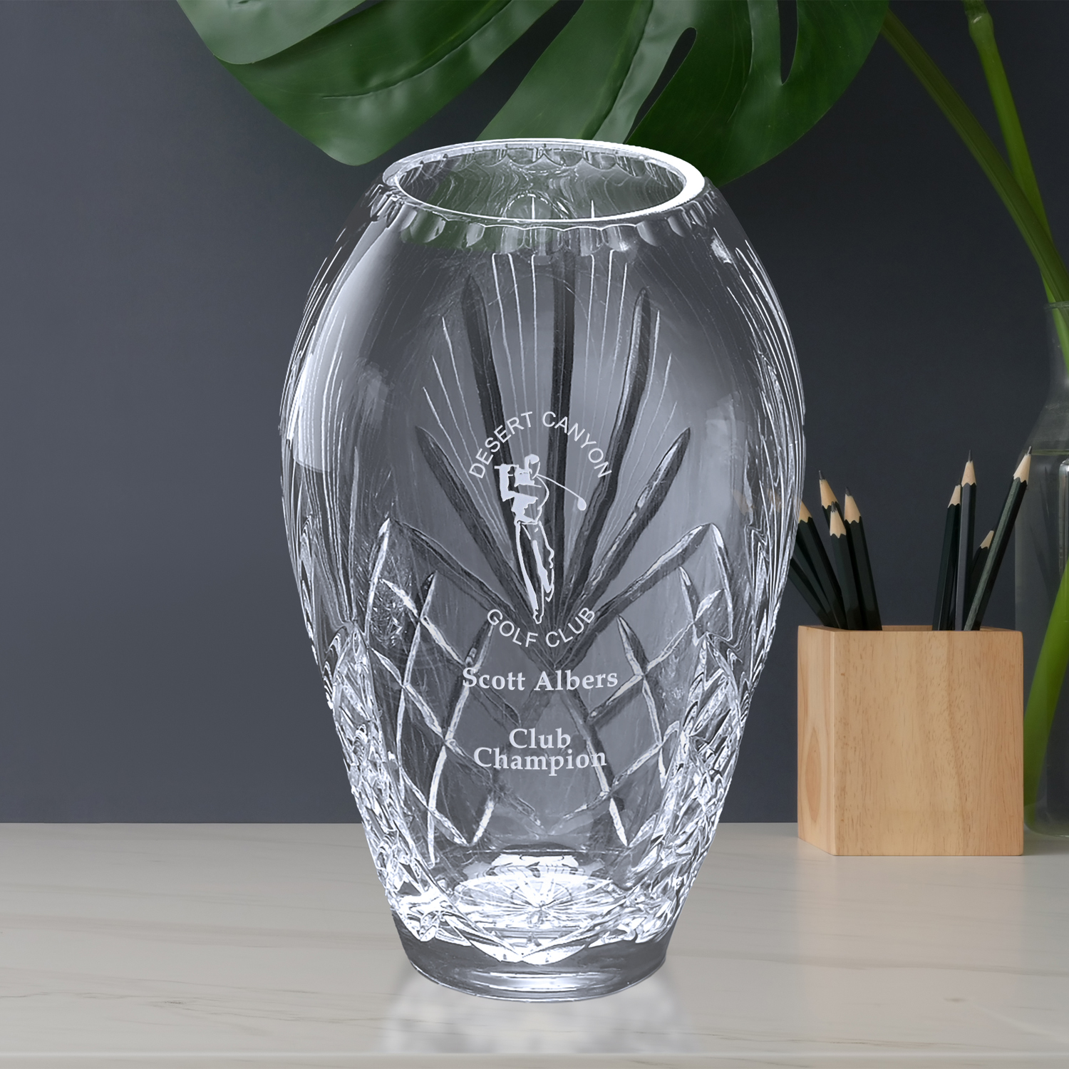 Durham Barrel Vase Crystal D 7007