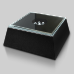 Black Mirrored Lighted Square Base 2-3/8"
