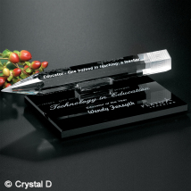 Pencil Award on Black Glass Base 8" W