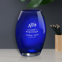 Cobalt Oval Vase 10-1/2" Image